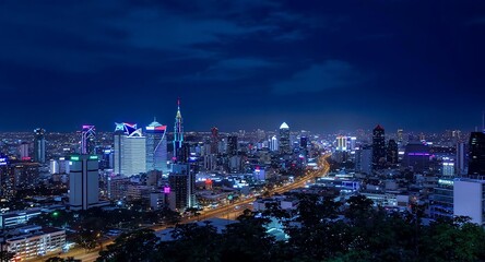 Obraz premium Bangkok Skyline at Night