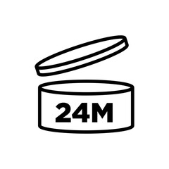  24M Period after opening symbol stock vector SIGN