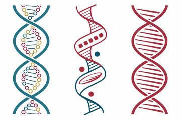 set of DNA silhouette vector illustration