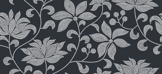 Floral dot style abstract seamless pattern. © andin