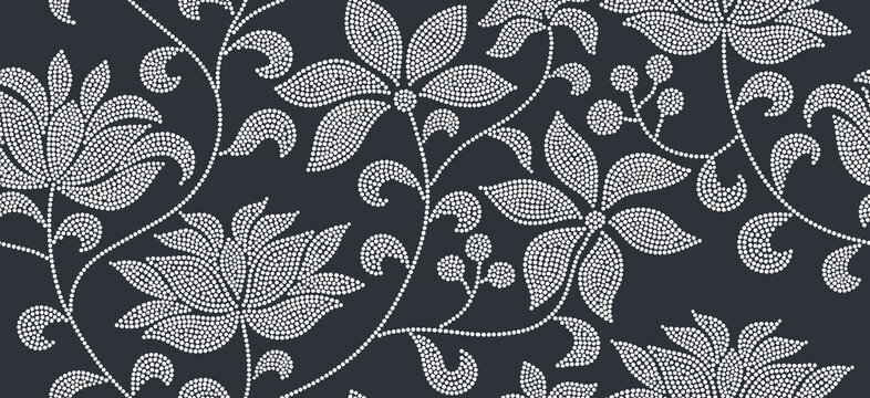 Floral dot style abstract seamless pattern.