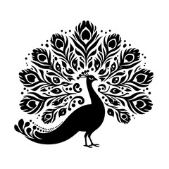 Fototapeta premium Peacock silhouette , Peacock vector