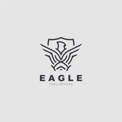 Eagle Logo minimalist style design template. Falcon Logotype Emblem identity