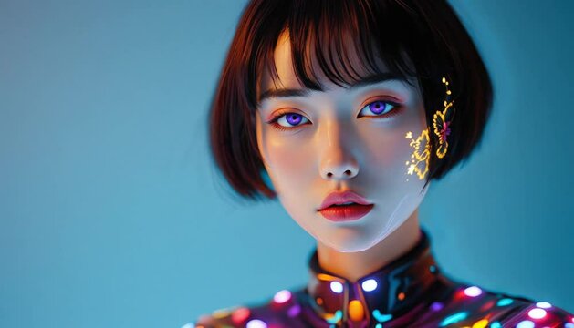 ファンタジーストーリー（時の流れが淀む淵に、未来と過去の幻影をまとう、ミステリアスな仮面の女性）	
