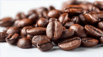 Fototapeta premium Coffee beans showcasing rich textures and colors