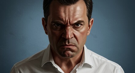 Intense Portrait of an Angry Man
