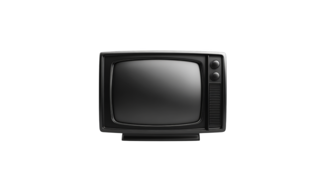 Vintage television set on a white background, retro media experience 