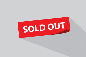 Sold out square sticker banner – stock vector