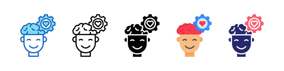 Emotional Intelligence Multiple Style Icon Set Collection.