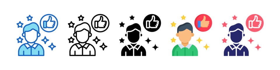 Positive Reinforcement Multiple Style Icon Set Collection.