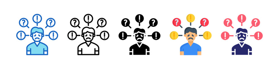 Concerned Multiple Style Icon Set Collection.