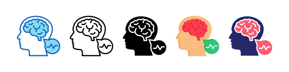 Mental State Multiple Style Icon Set Collection.