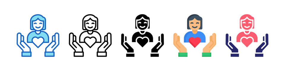 Self Acceptance Multiple Style Icon Set Collection.