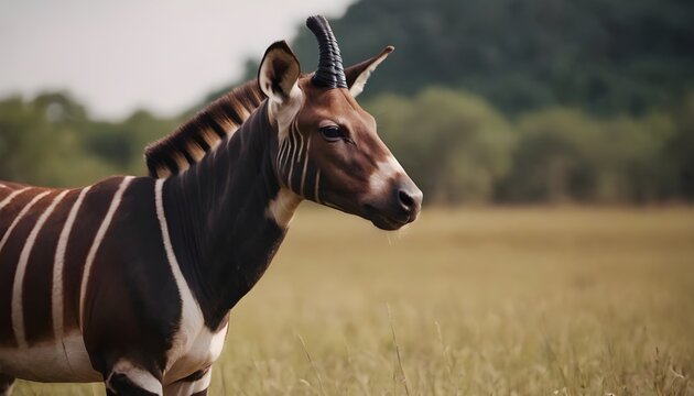 closeup of a okapi
