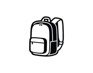School bag, School bag icon. Backpack icon glyph line style.  education icons, Big Backpack - School Bag Vector 