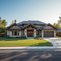 Modern Ranch Home Exterior - Architectural Design Dream Home
