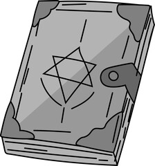 ancient grimoire spell book vector icon for witchcraft, halloween decorations, spellbook or occult magic illustrations