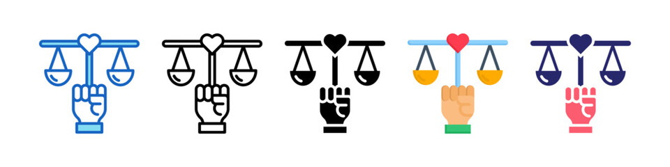 Human Rights Multiple Style Icon Set Collection.