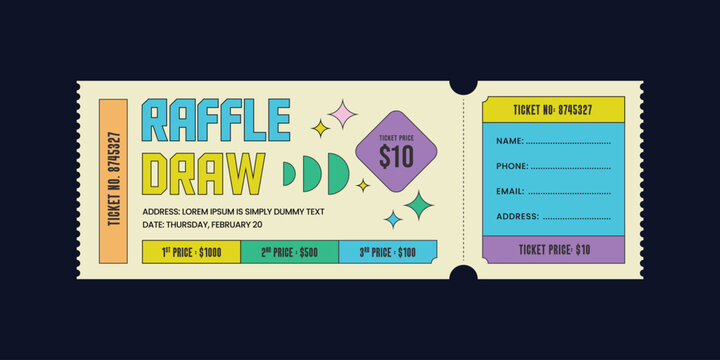 raffle ticket template, raffle draw ticket template, print ready, raffle ticket, raffle paper voucher, charity, fundraising event ticket template