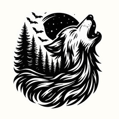 Tribal animal head vector illustrations featuring a lion, wolf, and other wild creatures for tattoo designs and art
