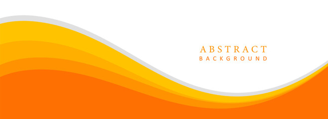 Obraz premium orange and white business wave banner background. overlapping vector waves background.