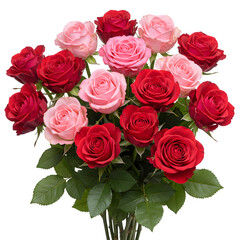 Naklejka premium Bouquet of roses isolated on white or transparent background. PNG