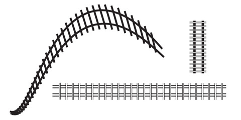 Railway Line, Rails Symbol, Train Tracks Sign, Railroad Pictogram. modern