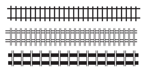 Railway Line, Rails Symbol, Train Tracks Sign, Railroad Pictogram. modern