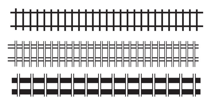 Railway Line, Rails Symbol, Train Tracks Sign, Railroad Pictogram. modern