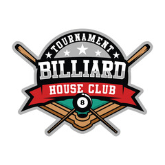 Billiard Sports Logo Design Illustration Vector