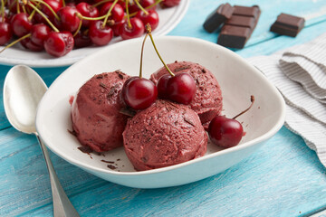 Cherry ice cream scoops