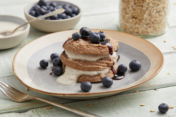 Pancakes with blueberries 