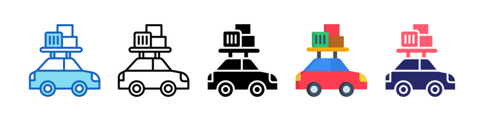 Road Trip Multiple Style Icon Set Collection.