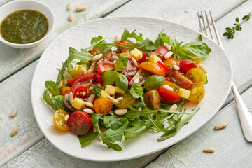 Cherry tomato salad with basil