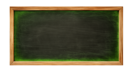 Blank Green Chalkboard with Wooden Frame Ready for Message