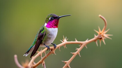 Fototapeta premium Male Anna's Hummingbird Perched On Branch