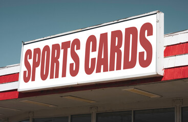 Vintage retro sports cards sign 