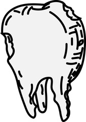 tooth root icon vector illustration for dental care, hygiene clinic, education poster, or oral health icon set