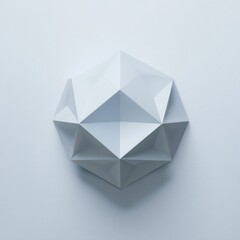 Folded, geometric, light gray sphere