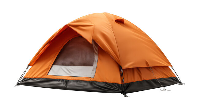 Cozy camping tent with black and orange interior, perfect for outdoor adventures shelter