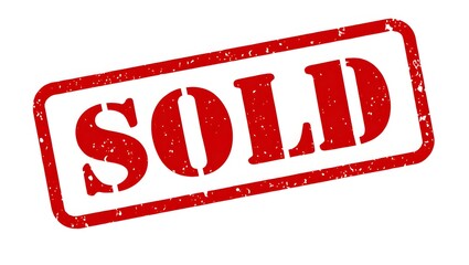 Red Stamp with the Word SOLD Implying Something is No Longer Available