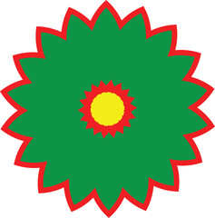 red and green flower