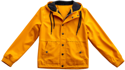 Stylish orange anorak jacket for outdoor adventures, protection and comfort in all weather conditions