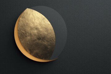 Elegant half-circle gold element over dark gradient