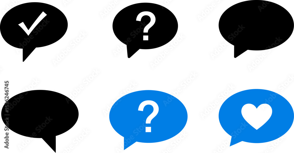 Poster chat message bubbles vector graphic communication icons illustration design element for web and app 