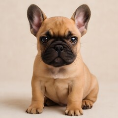 Fototapeta premium Adorable French Bulldog Puppy Studio Photography