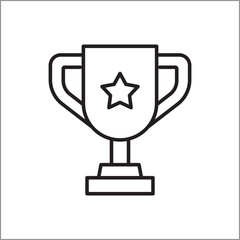 Trophy icon. Achievement trophy cup icon. Icon symbol of win, victory, award, prize, level. Vector illustration.
