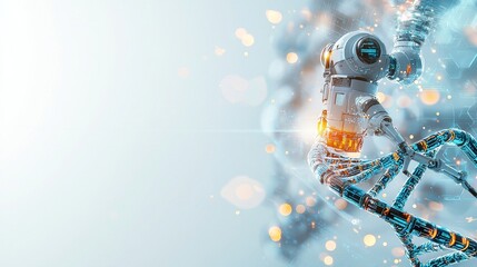 Robotic innovation in action futuristic robot design technology lab digital art clean environment dynamic perspective