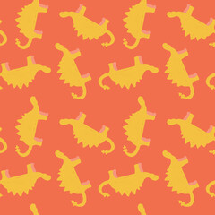 Seamless Surface Pattern Design with Dinosaur Motifs for children clothing bag merchandise wallpaper cute and fun