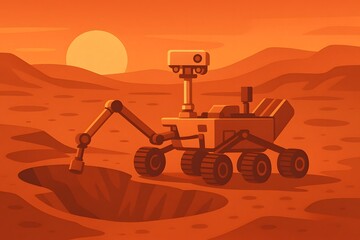 Martian Rover Exploration: Robot Digging the Sandy Terrain